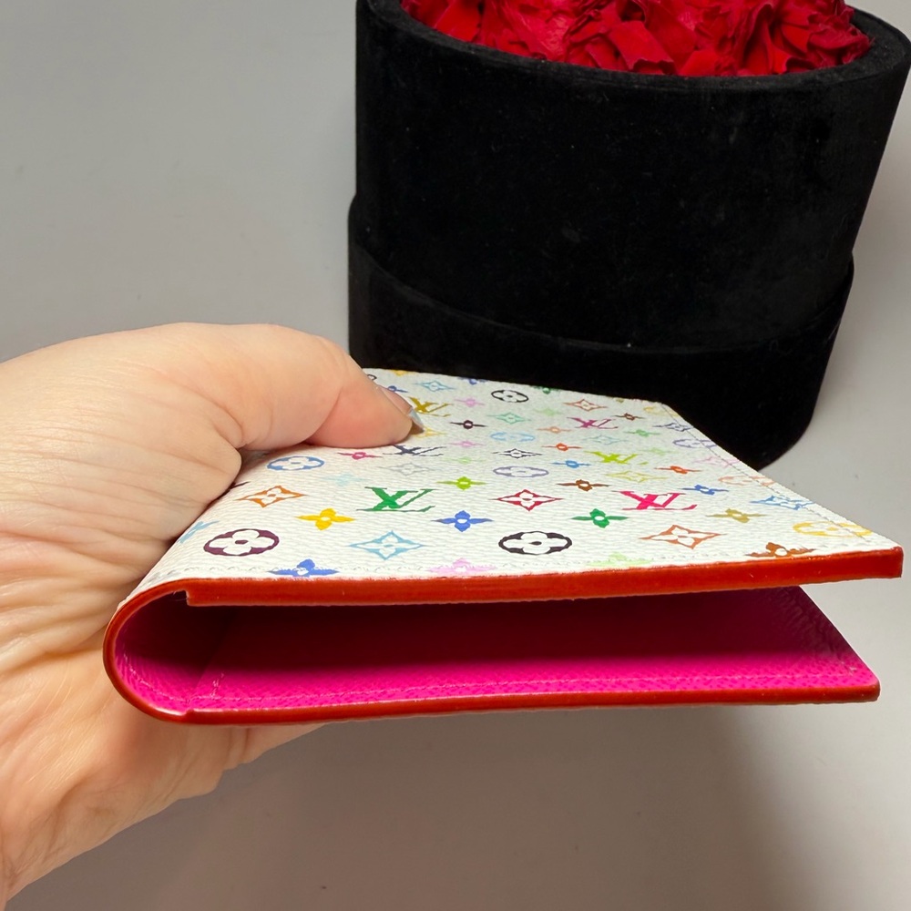 SOLD Louis Vuitton LV x TM Passport Cover Multicolor w/Hot Pink Made in France - Picture 11 of 15